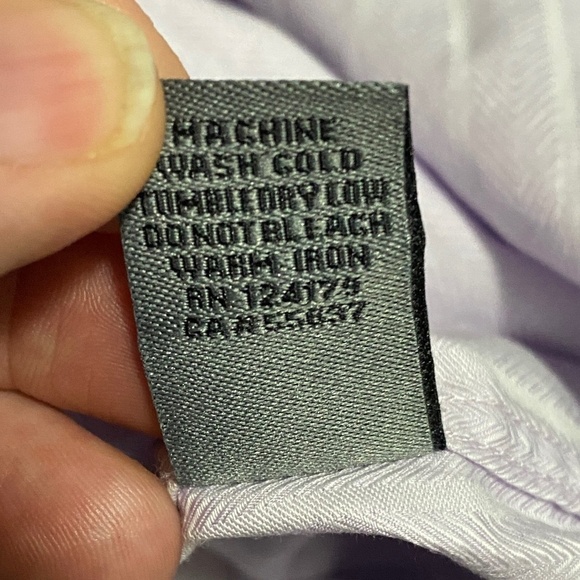 Johnston & Murphy Men's Tailored Fit Mauve Button Up Herringbone Shirt Large - Picture 10 of 14